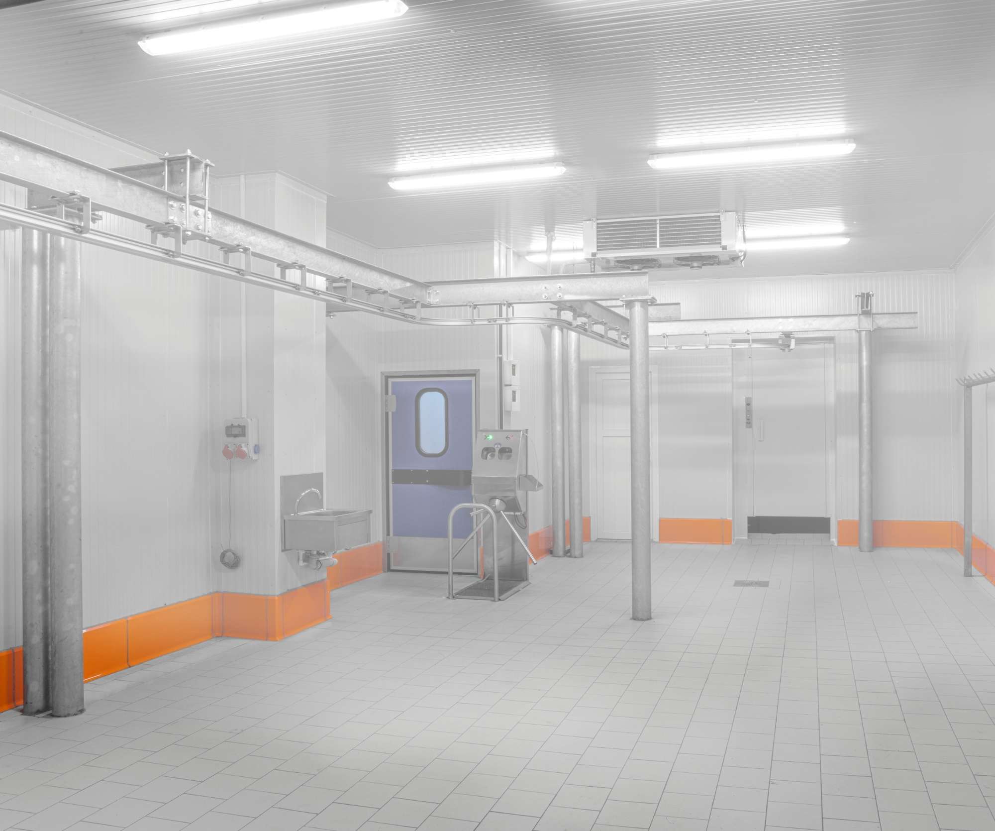 Ozone whole-room disinfection system in food factory production area sanitising industrial space with gas treatment technology”